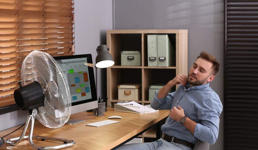 temperatura en centros de trabajo ventilador aire acondicionado
